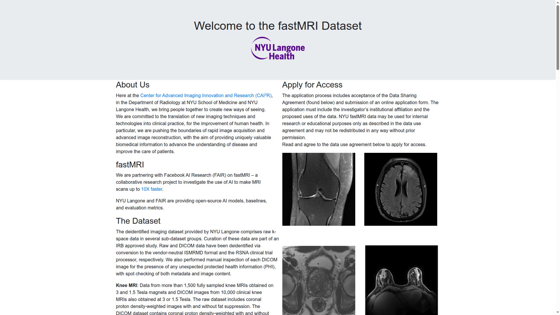 fastMRI Dataset Release screenshot